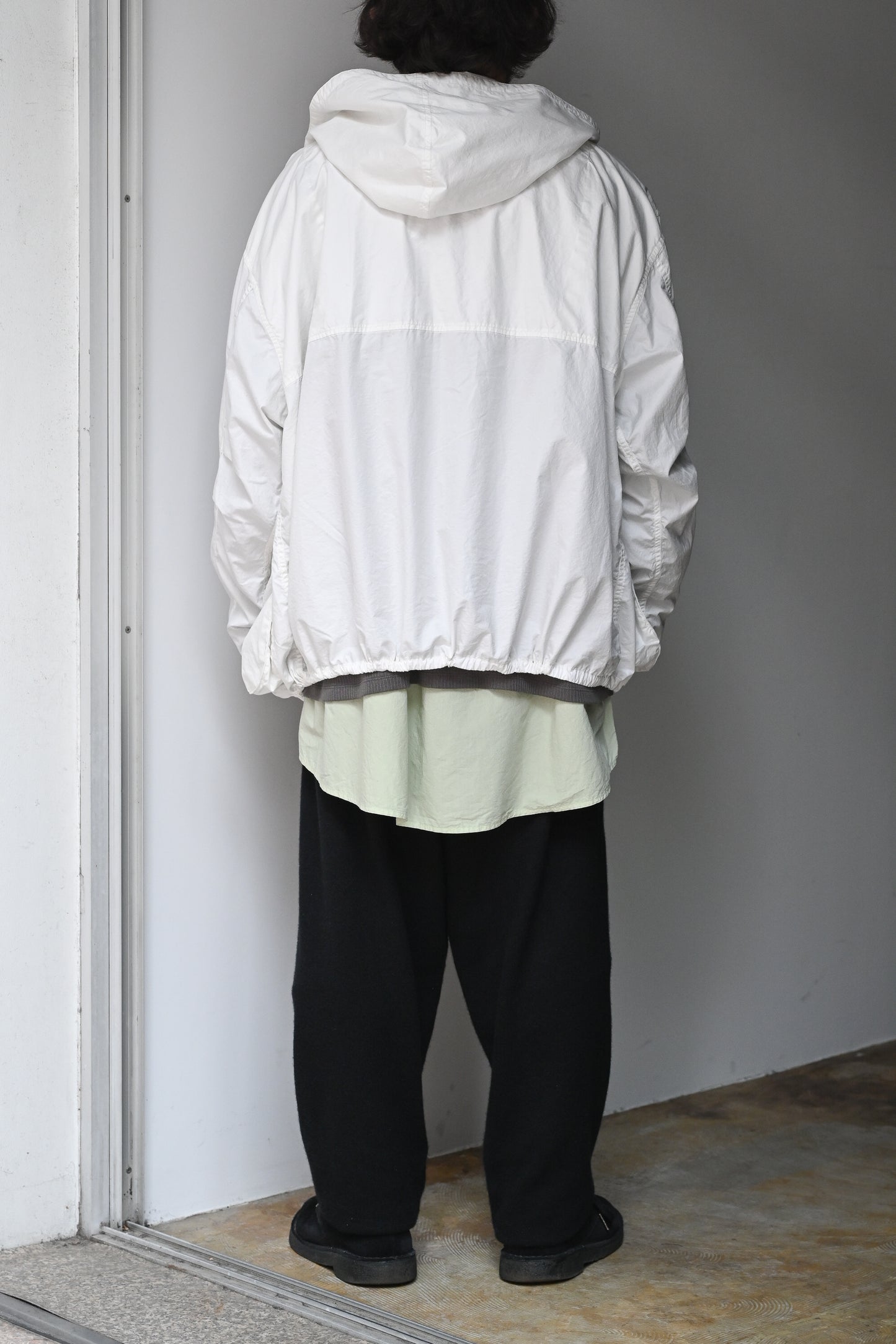 ANCELLM / HOODED FIELD SHIRT JACKET -WHITE