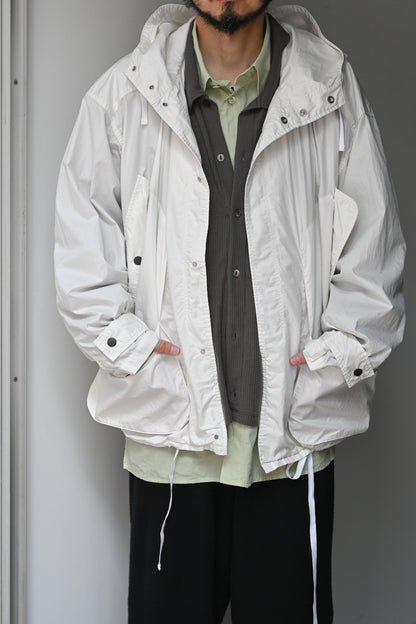 ANCELLM / HOODED FIELD SHIRT JACKET -WHITE