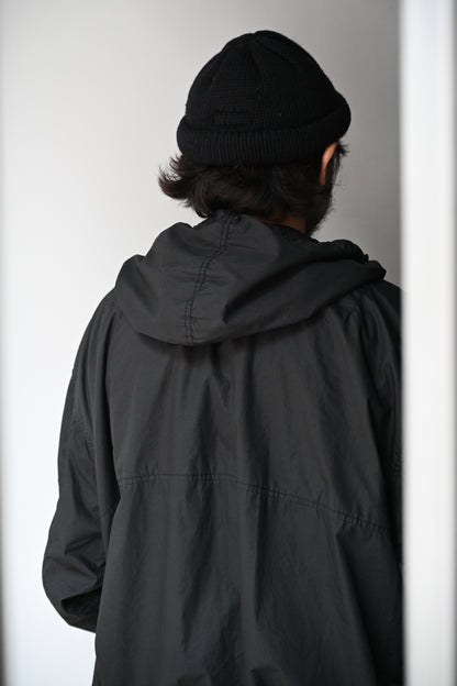 ANCELLM / HOODED FIELD SHIRT JACKET -BLACK