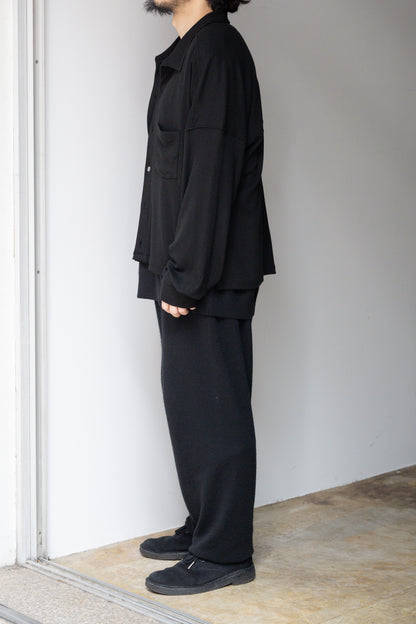 ANCELLM / CAS/SIL KIMONO KNIT SHIRT -BLACK