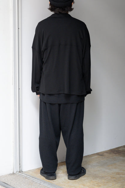 ANCELLM / CAS/SIL KIMONO KNIT SHIRT -BLACK