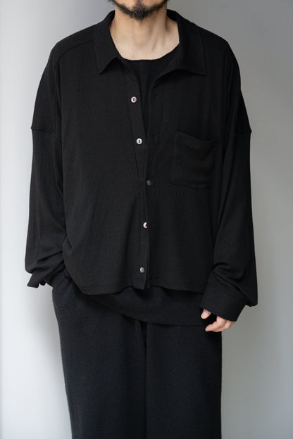 ANCELLM / CAS/SIL KIMONO KNIT SHIRT -BLACK
