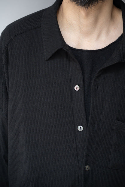 ANCELLM / CAS/SIL KIMONO KNIT SHIRT -BLACK