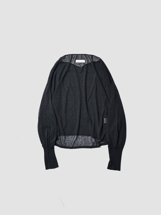 barbell object / knit po -BLACK