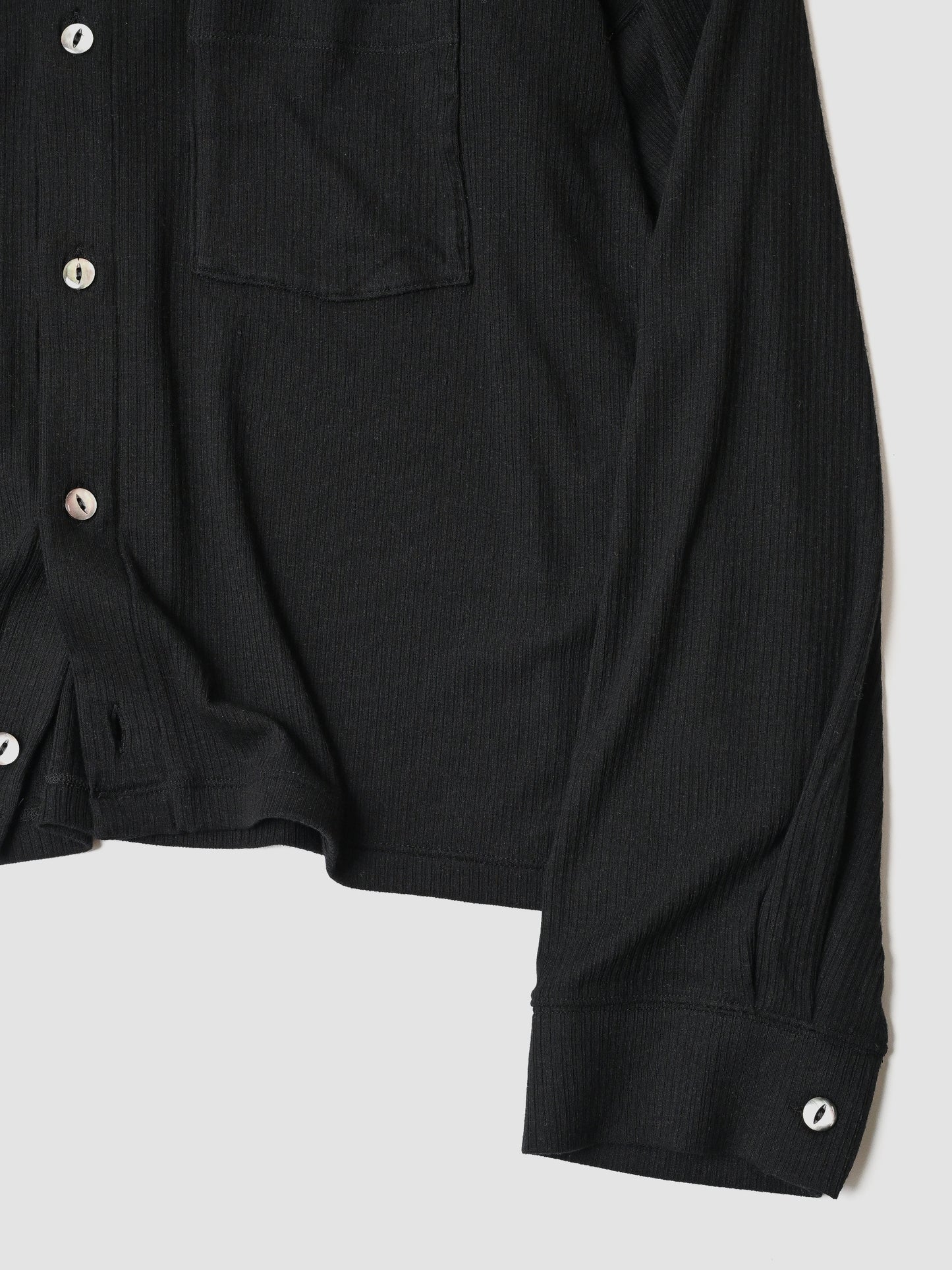 ANCELLM / CAS/SIL KIMONO KNIT SHIRT -BLACK