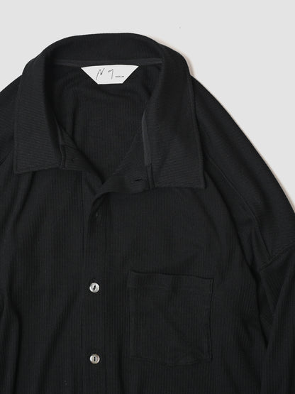 ANCELLM / CAS/SIL KIMONO KNIT SHIRT -BLACK