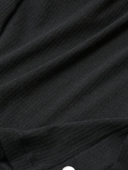 ANCELLM / CAS/SIL KIMONO KNIT SHIRT -BLACK