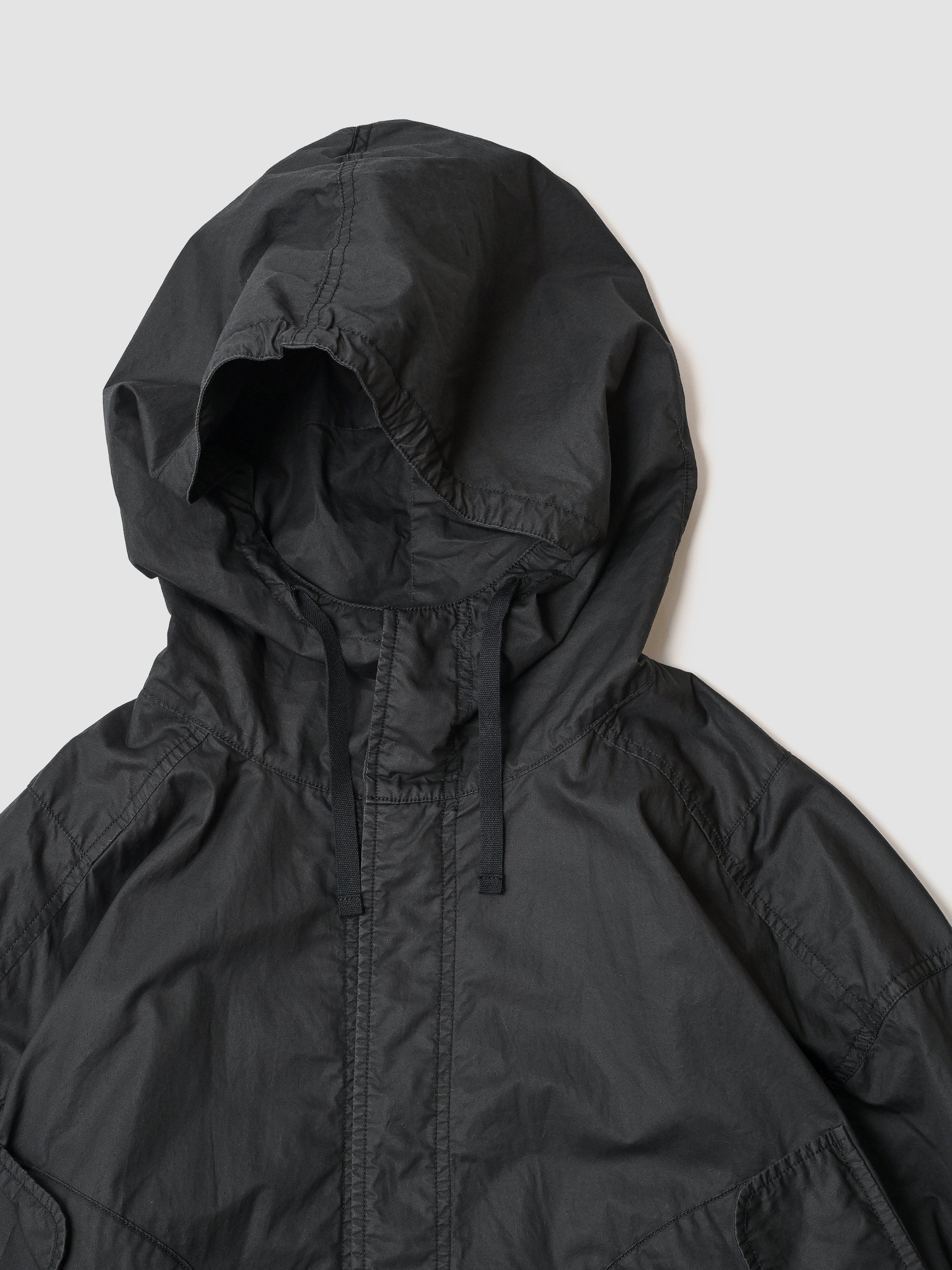 ANCELLM / HOODED FIELD SHIRT JACKET -BLACK – and father