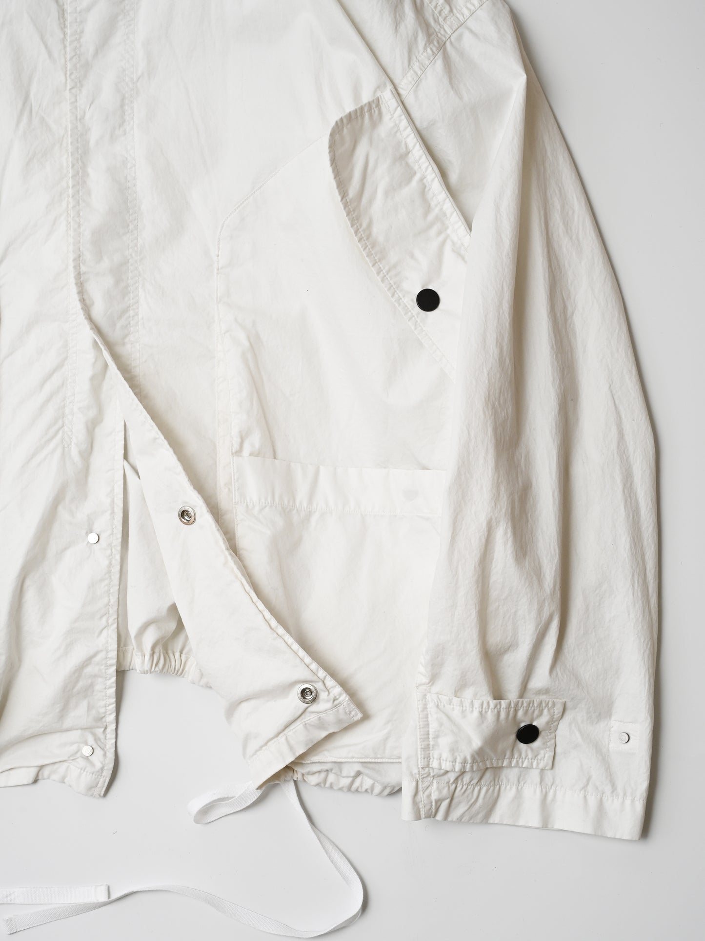 ANCELLM / HOODED FIELD SHIRT JACKET -WHITE