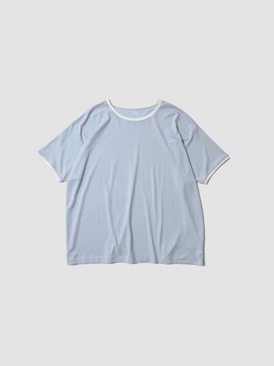 BISOWN / PIMA MOKLODI RINGER TEE -BLUE × WHITE