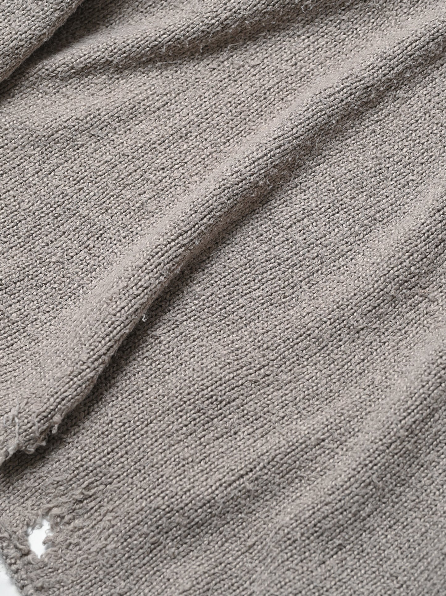 ANCELLM / DAMAGE SILK UVNECK KNIT -GREIGE