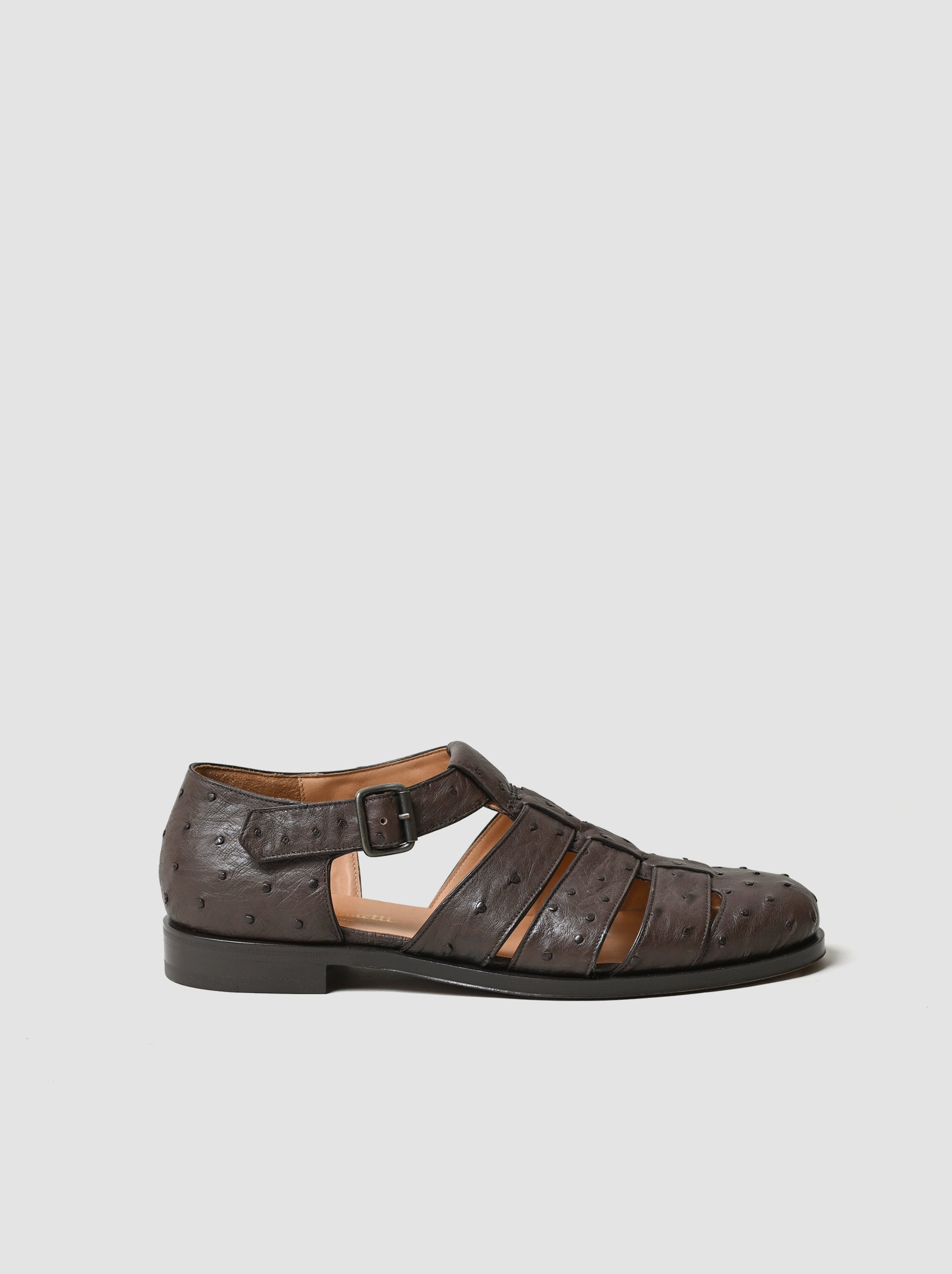 F.LLI Giacometti / FG166 fausto（GURKHA SANDAL） -STRUZZO KANGO TABAC