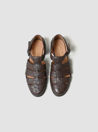 F.LLI Giacometti / FG166 fausto（GURKHA SANDAL） -STRUZZO KANGO TABAC