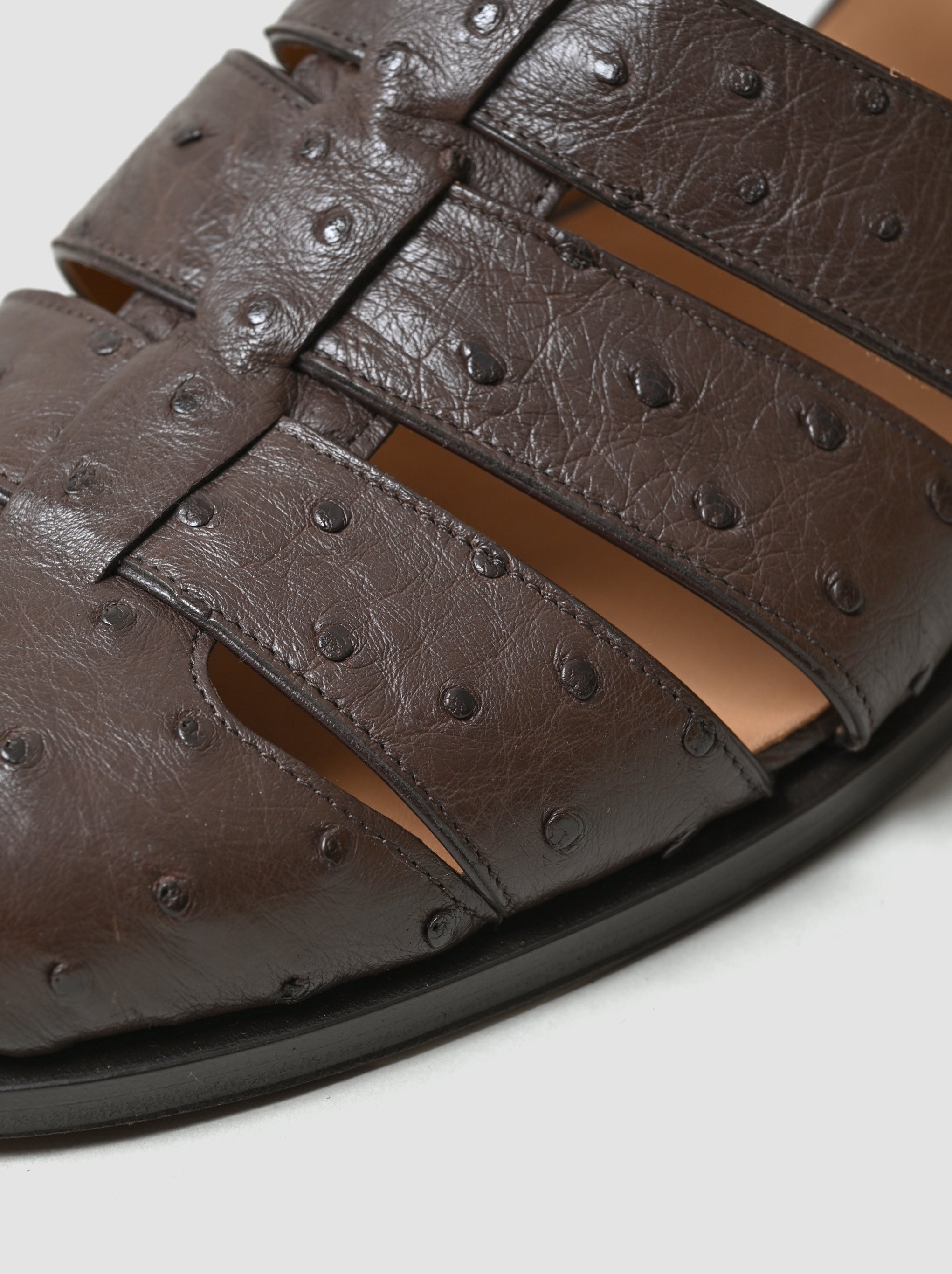 F.LLI Giacometti / FG166 fausto（GURKHA SANDAL） -STRUZZO KANGO TABAC