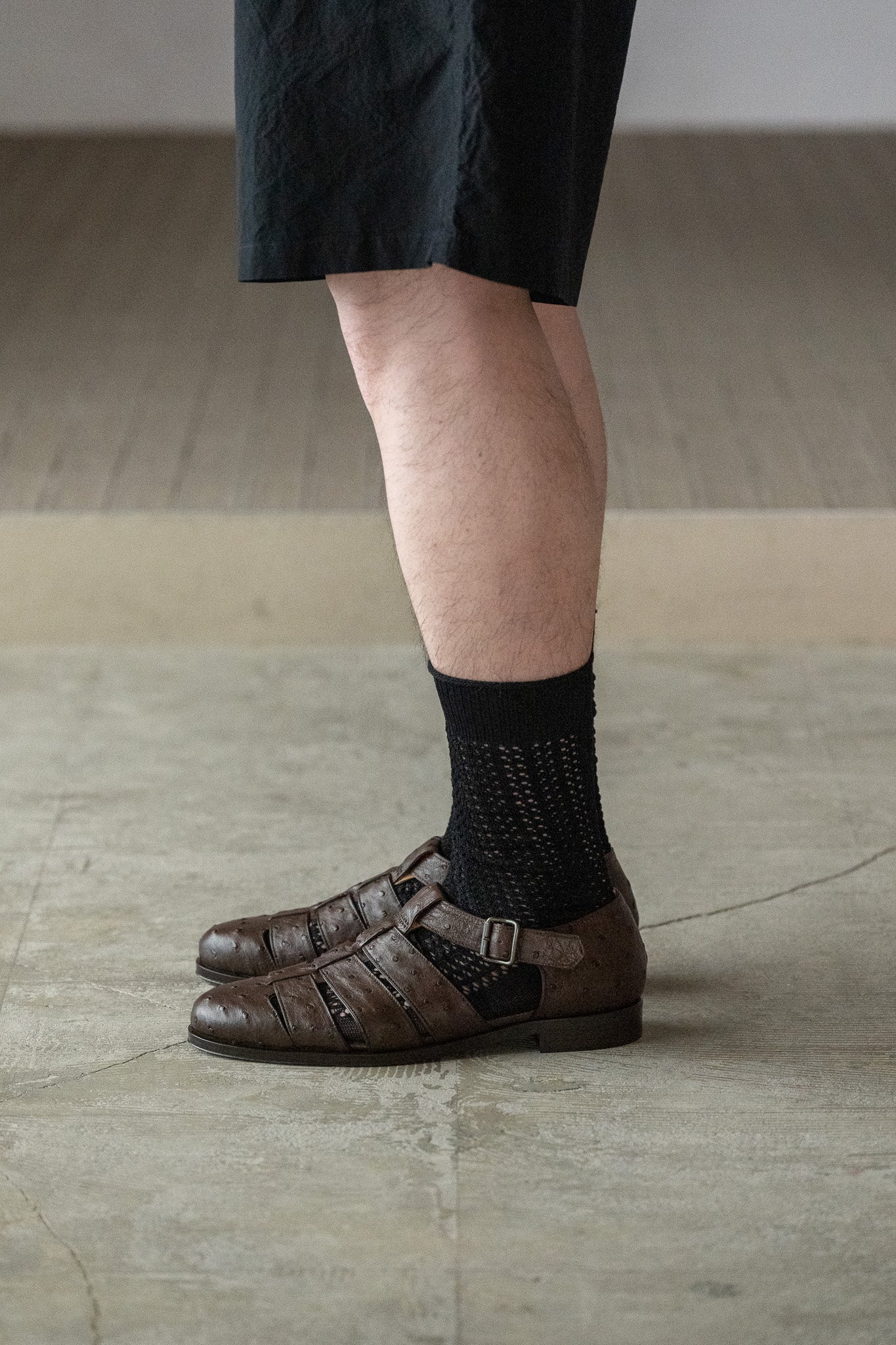 F.LLI Giacometti / FG166 fausto（GURKHA SANDAL） -STRUZZO KANGO TABAC