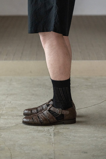 F.LLI Giacometti / FG166 fausto（GURKHA SANDAL） -STRUZZO KANGO TABAC