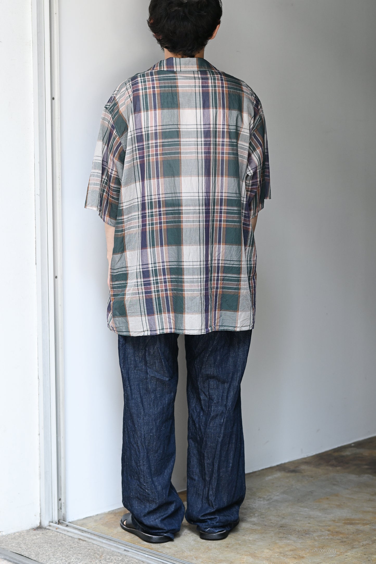 KAPTAIN SUNSHINE / Gauze Plaid Pullover SS Shirt