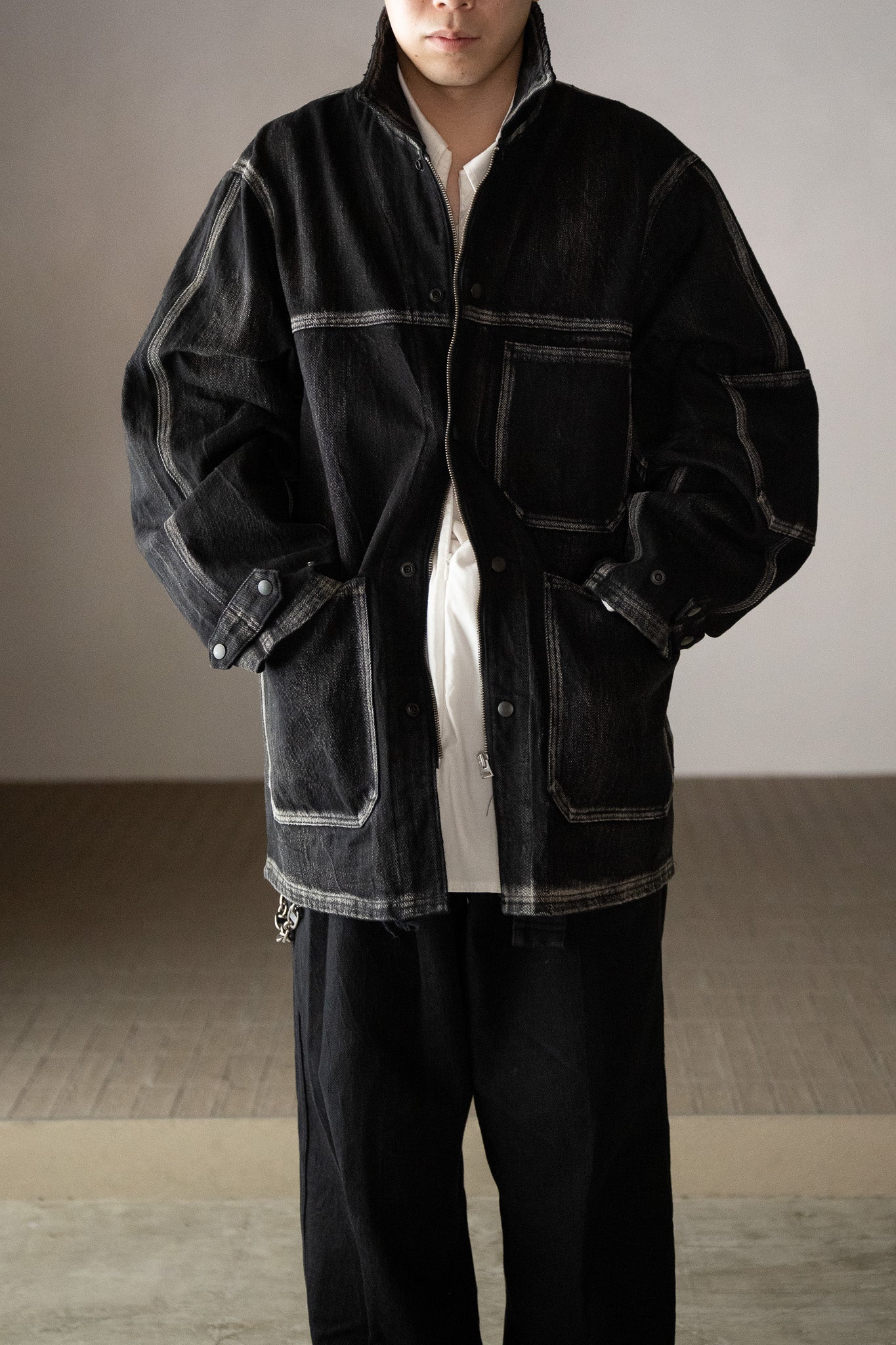 barbell object / denim coverall - ag -AGING
