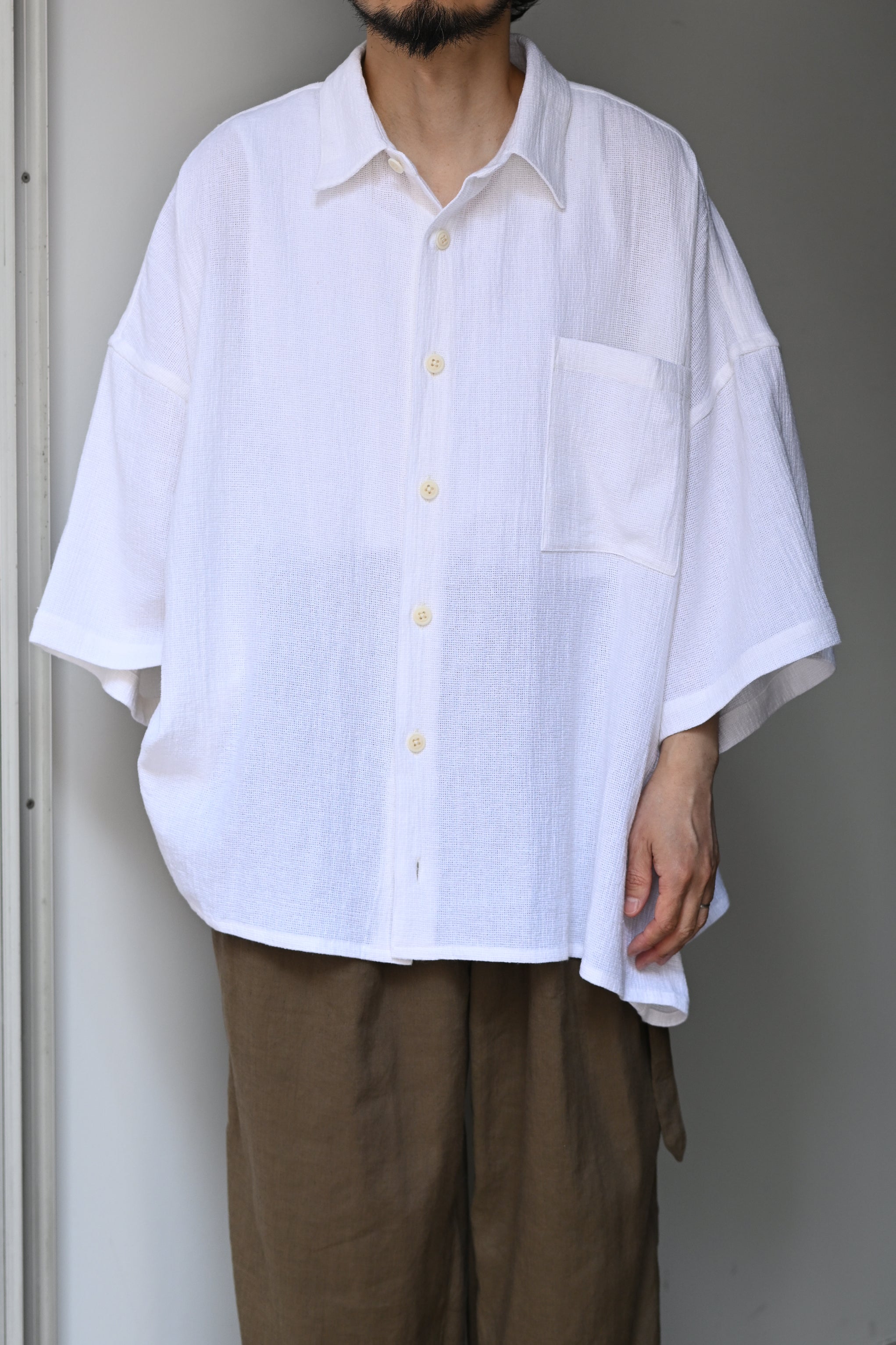 whowhat フーワット ビッグシャツ　コットン　白シャツ オフホワイト　M WHOWHAT / 5X SHIRT -WHITE – and father