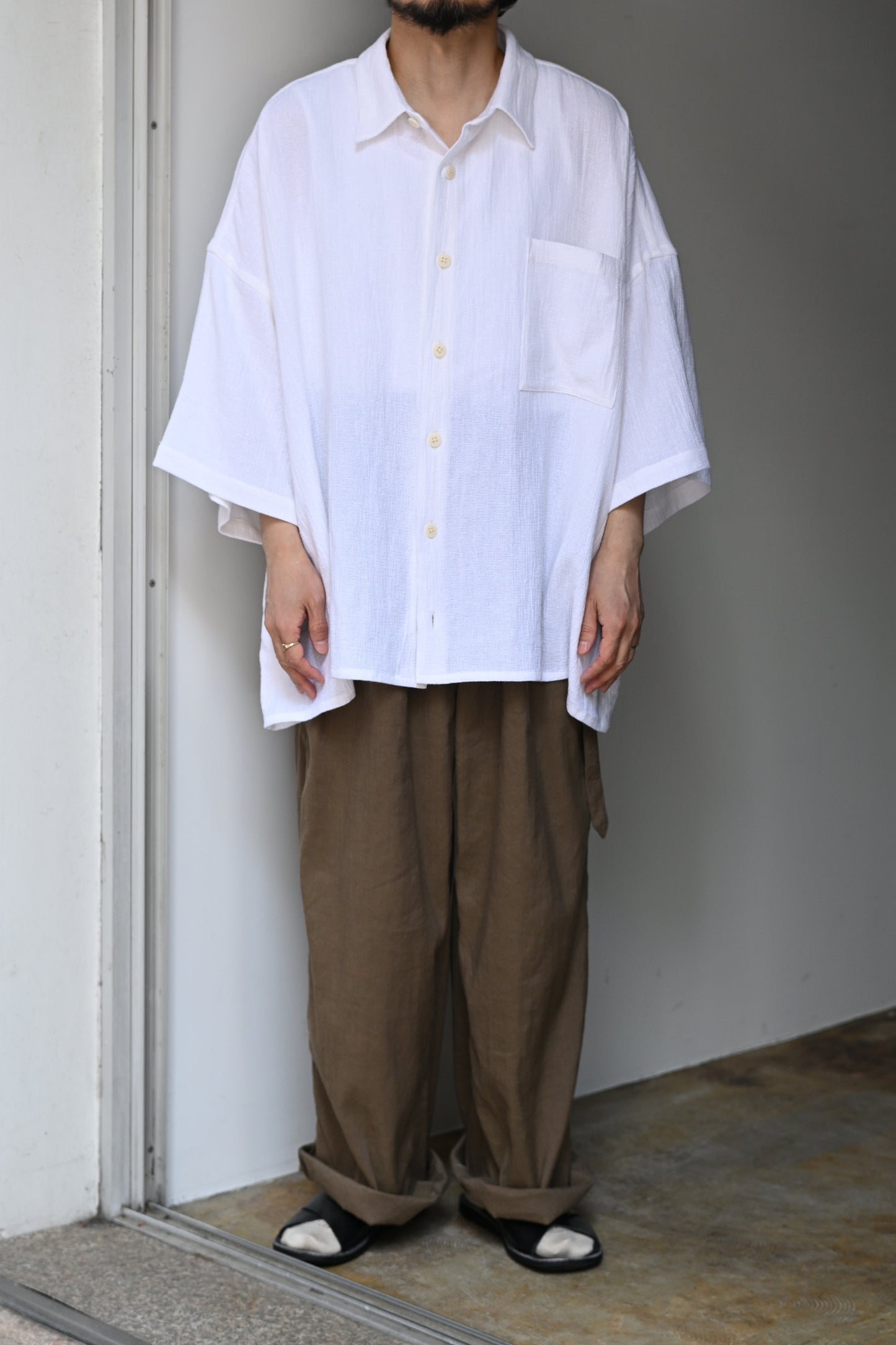 WHOWHAT / 5X SHIRT  <SHORT SLEEVE> -WHITE