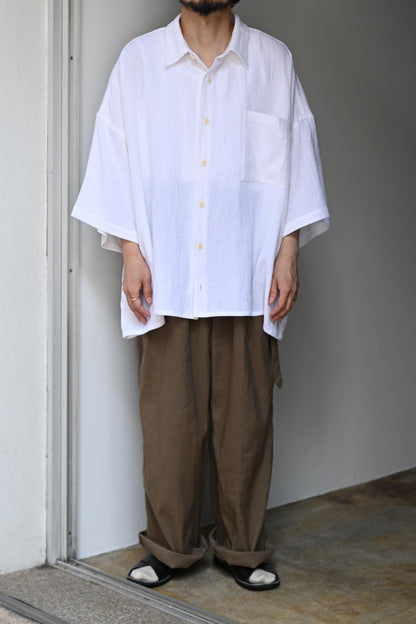WHOWHAT / 5X SHIRT  <SHORT SLEEVE> -WHITE