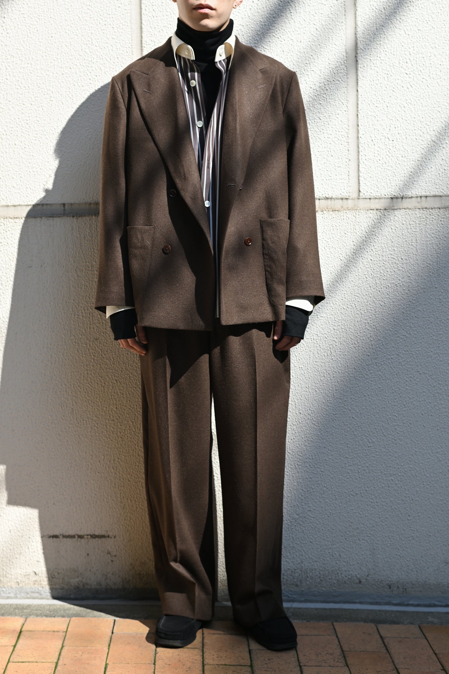 ANTOS. / BOXY DB BLAZER & SAILOR TROUSERS -BROWN