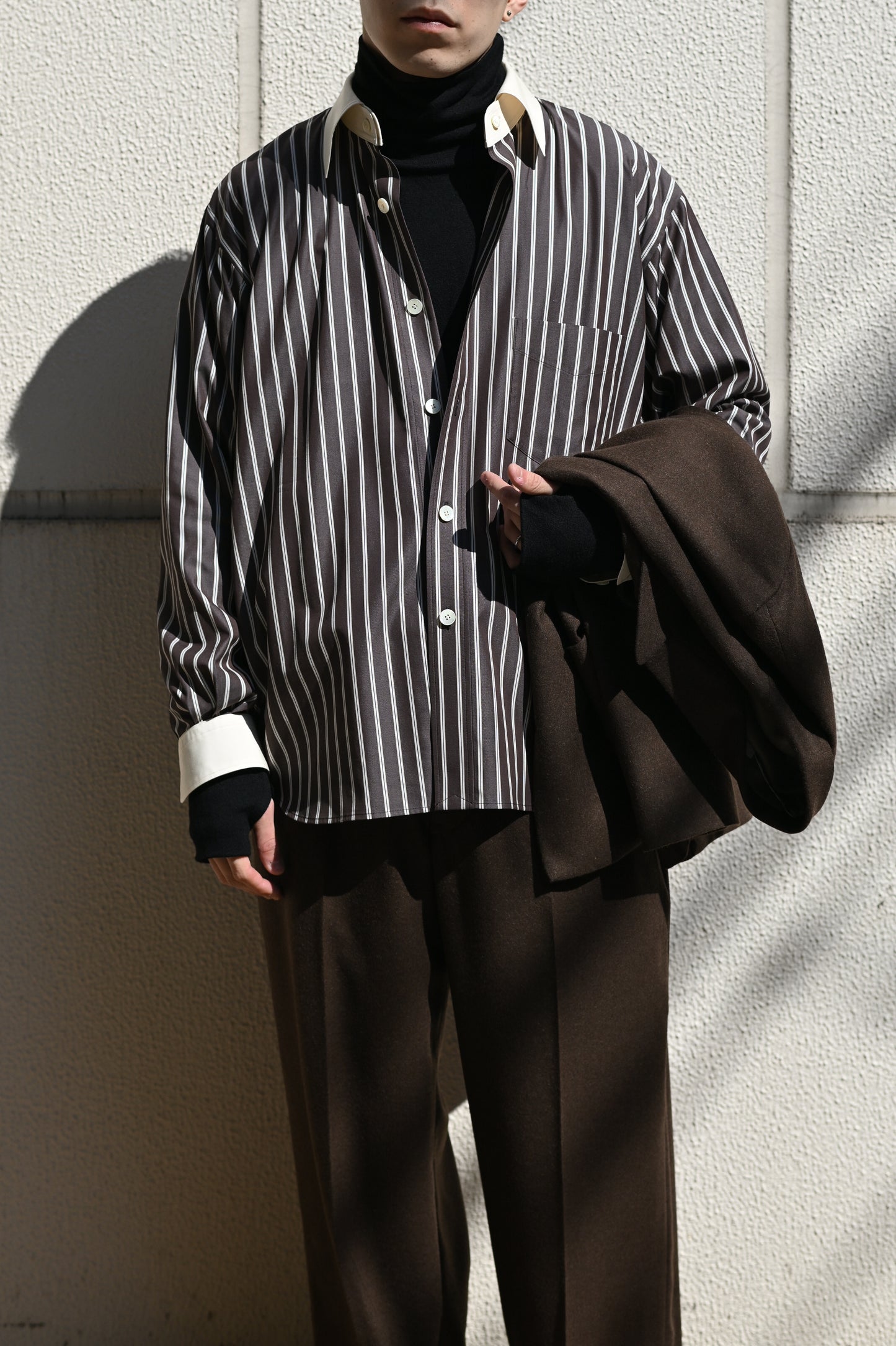 ANTOS. / 2 WAY SHIRT -BROWN