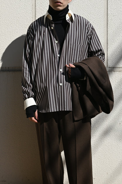 ANTOS. / 2 WAY SHIRT -BROWN