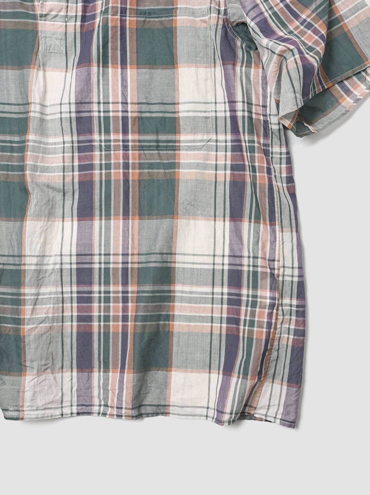 KAPTAIN SUNSHINE / Gauze Plaid Pullover SS Shirt
