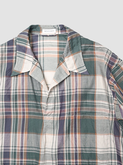 KAPTAIN SUNSHINE / Gauze Plaid Pullover SS Shirt