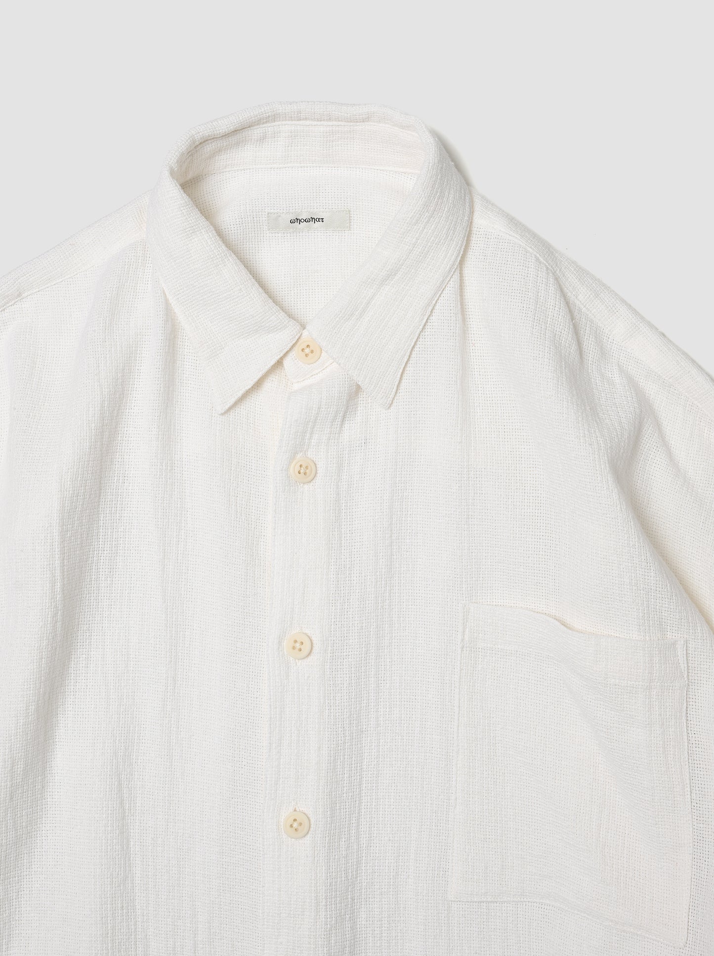 WHOWHAT / 5X SHIRT  <SHORT SLEEVE> -WHITE