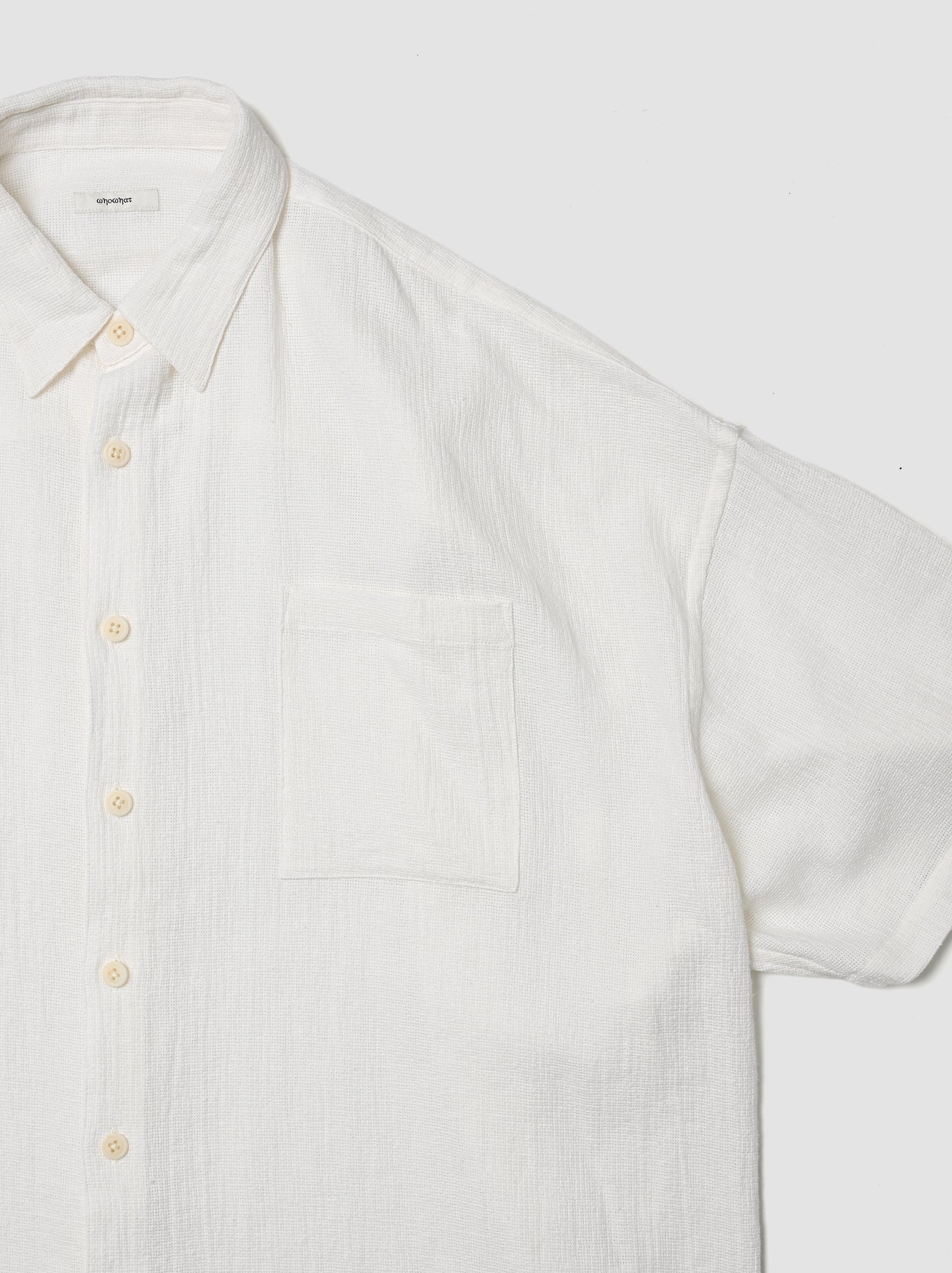 WHOWHAT / 5X SHIRT  <SHORT SLEEVE> -WHITE