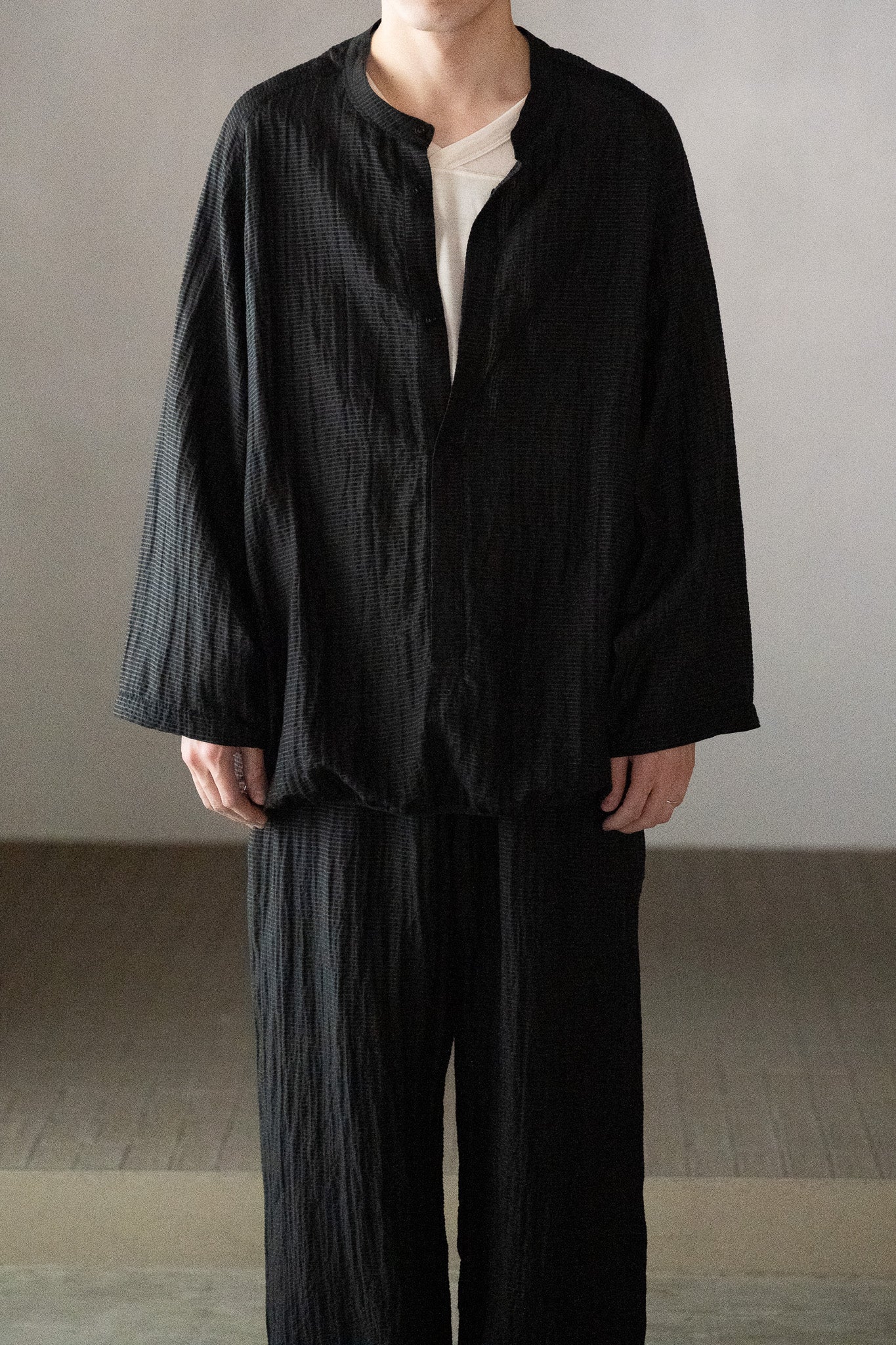 barbell object / uneven s/l top -BLACK