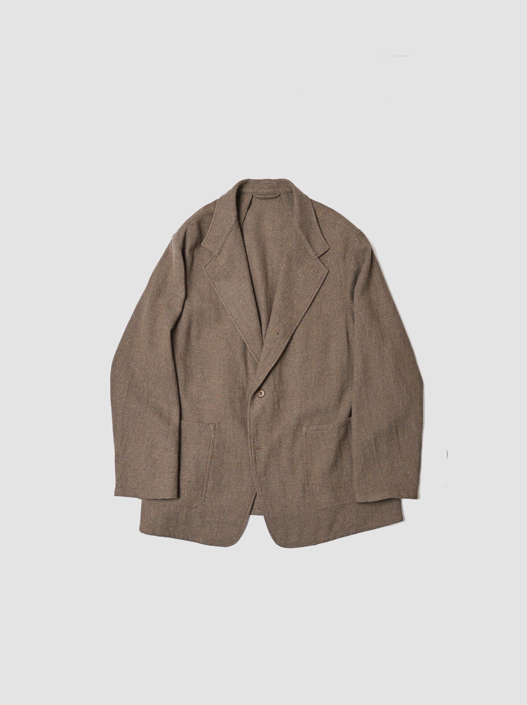 KAPTAIN SUNSHINE / Wool Linen Serge Square Jacket -MOSS