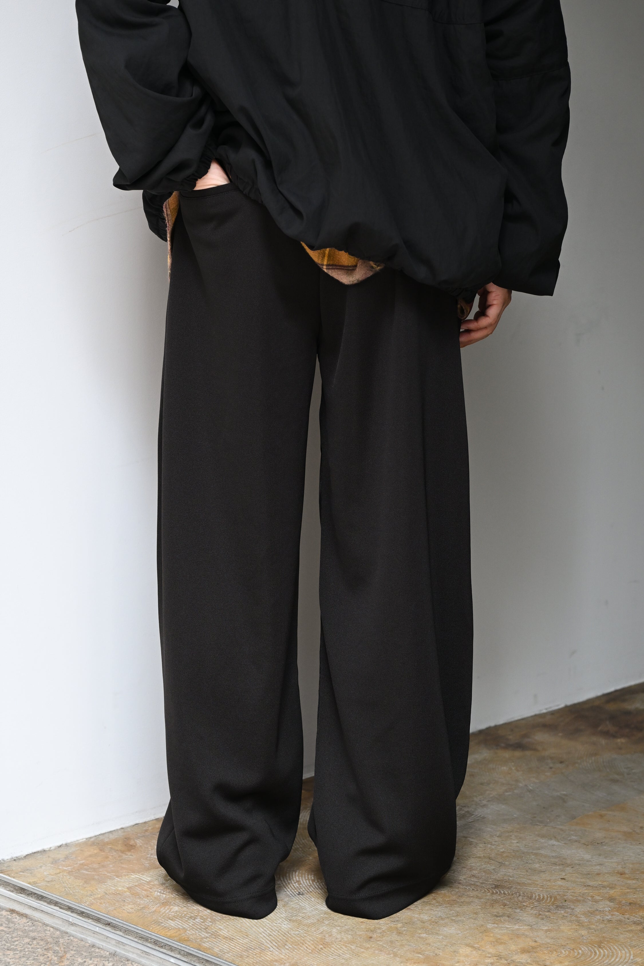 ANCELLM / MILANO RIB SLACKS -BLACK