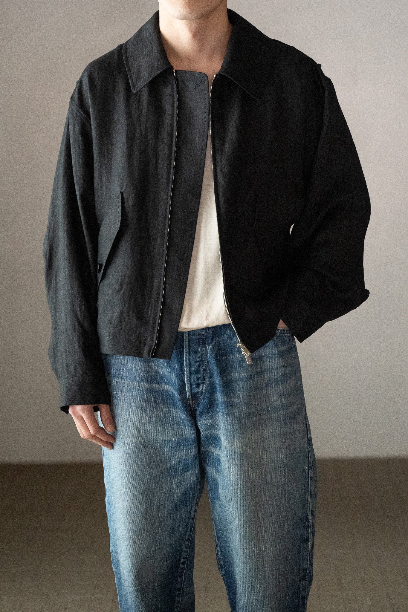 ANTOS. / MILITARY BLOUSON -BLACK