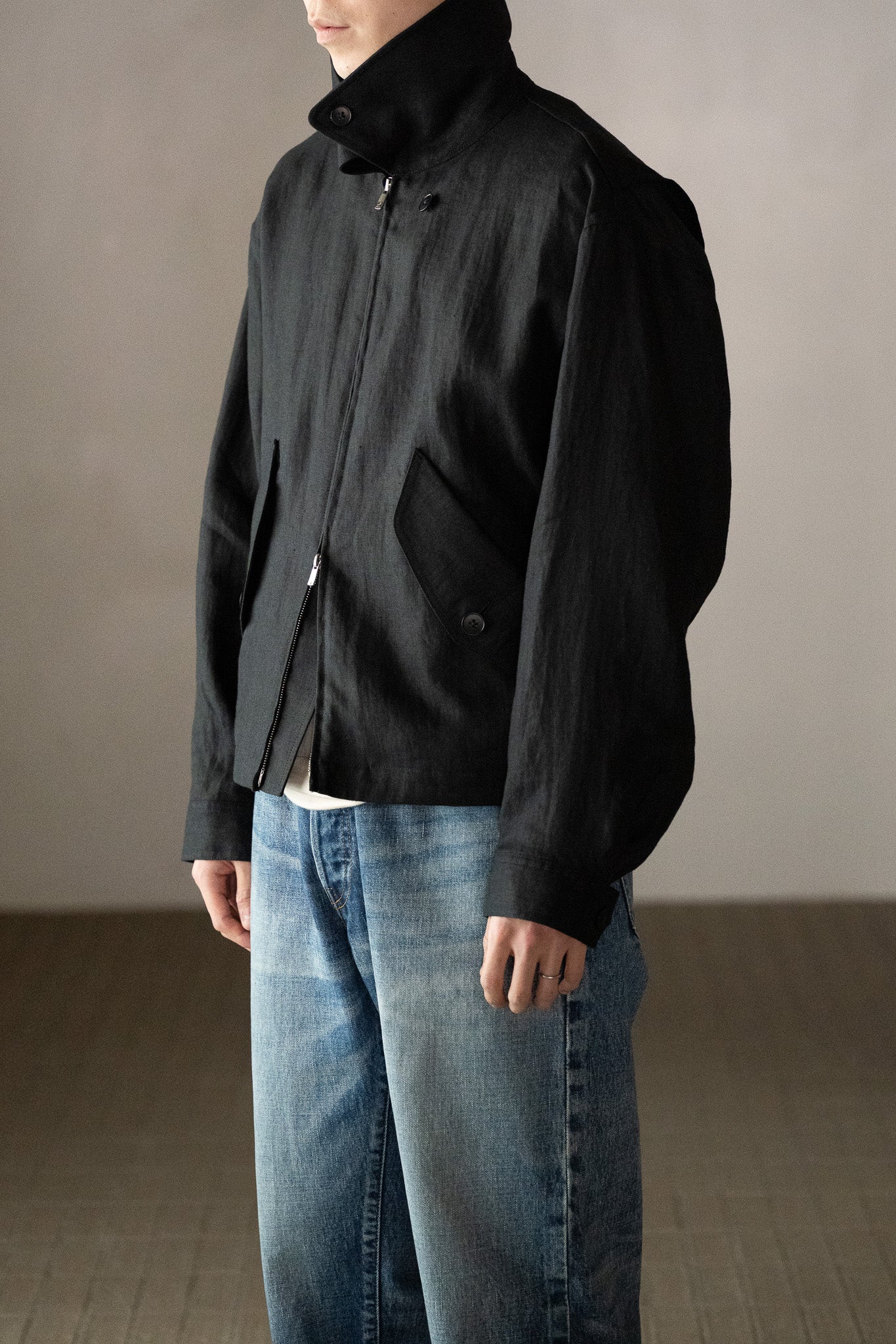 ANTOS. / MILITARY BLOUSON -BLACK