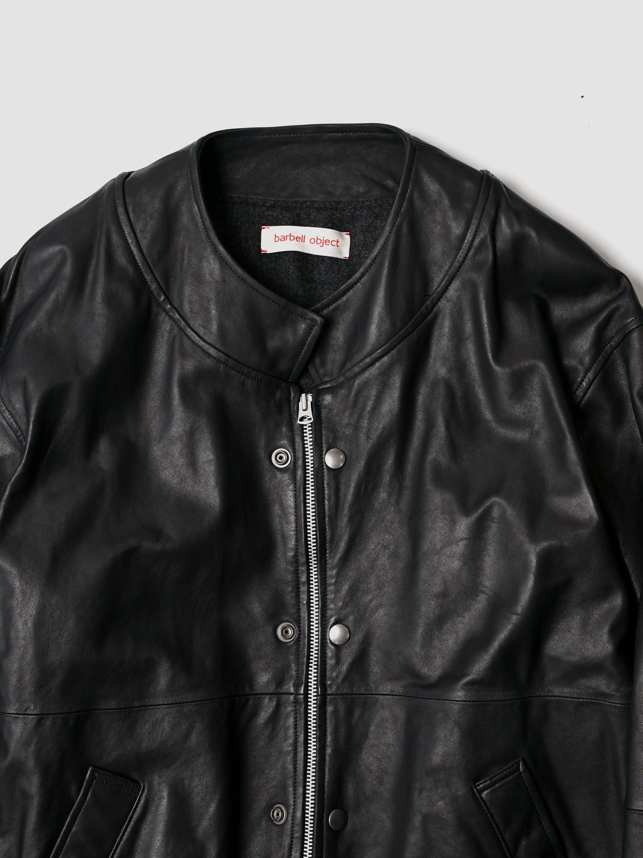 barbell object / leather ns jkt -FADE BLACK – and father