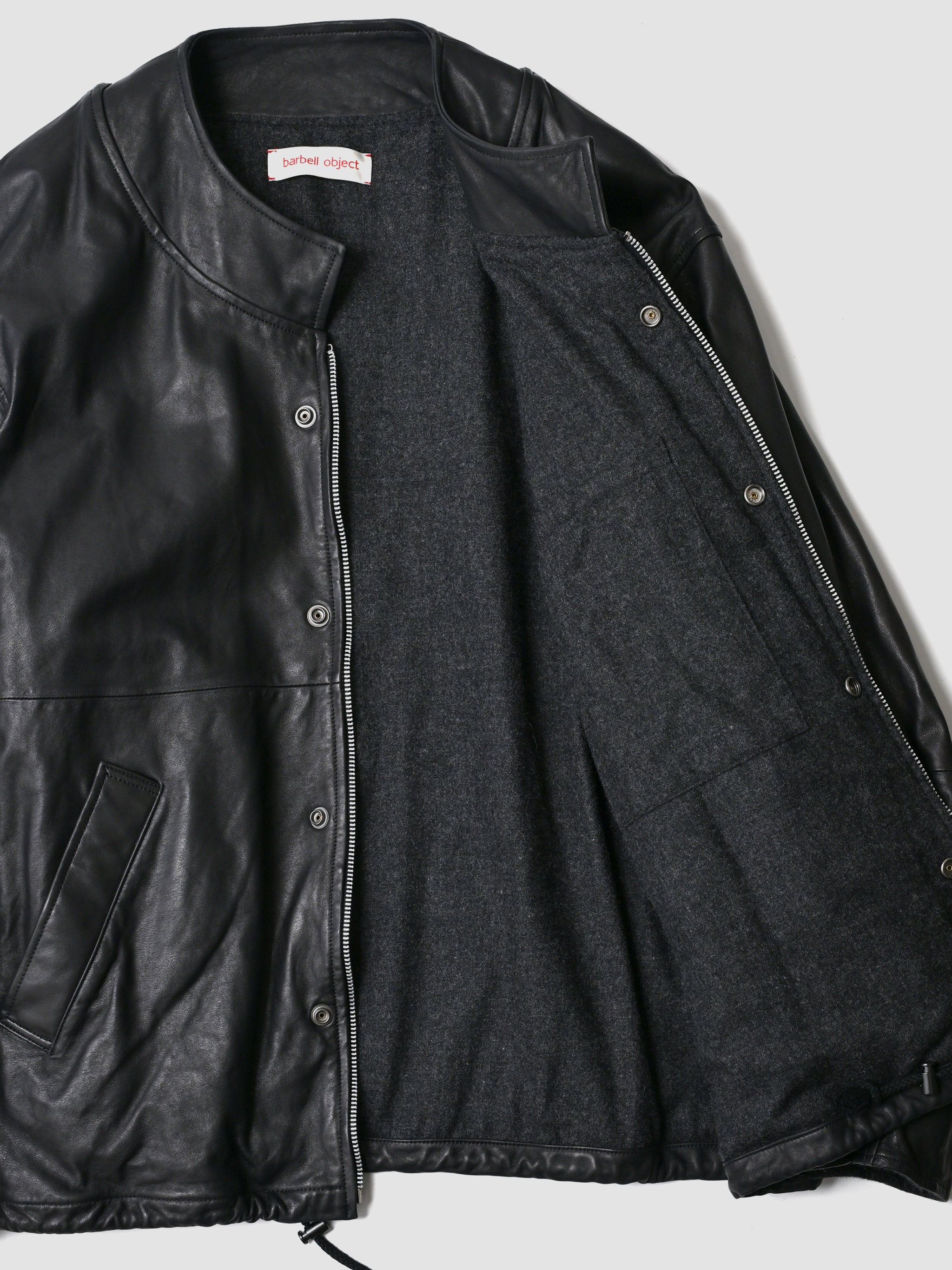 barbell object / leather ns jkt -FADE BLACK – and father