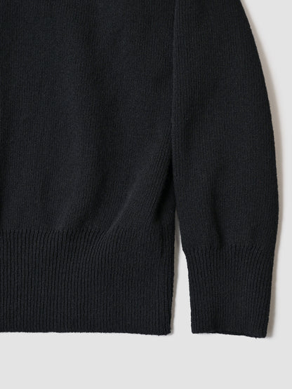 Slopeslow / cross V neck sweater -BLACK