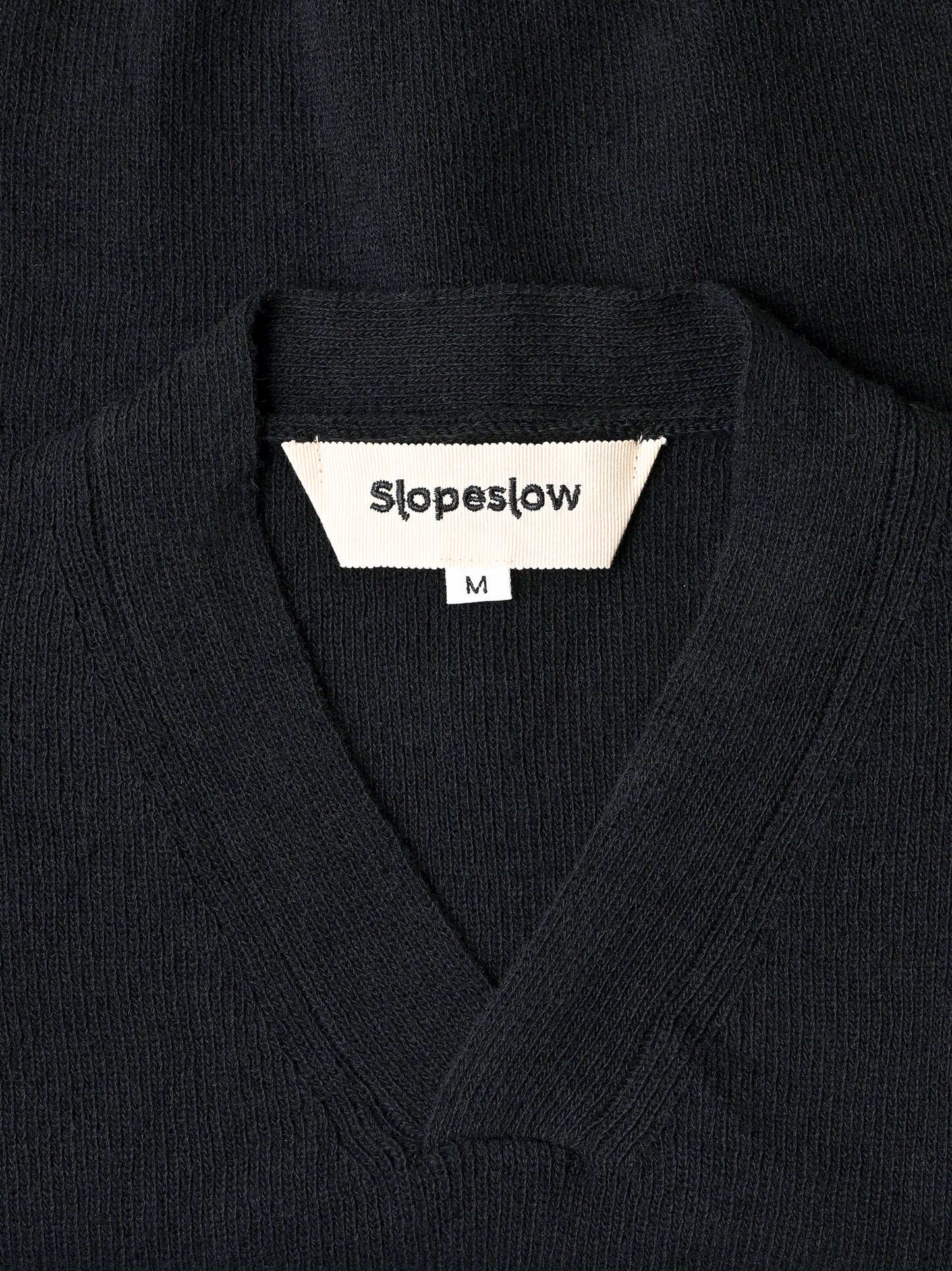 Slopeslow / cross V neck sweater -BLACK
