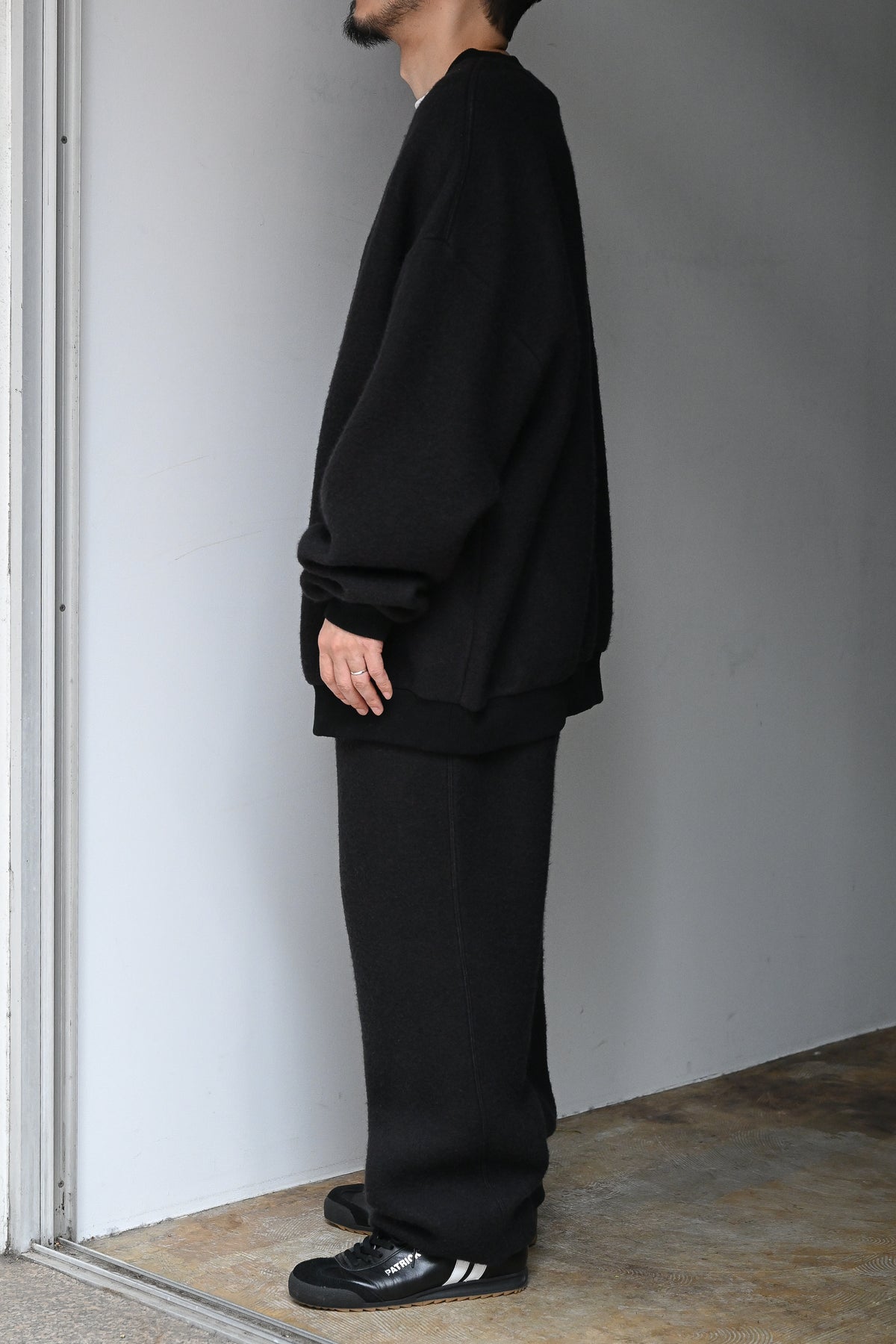WHOWHAT / WOOL×COTTON 5X CUT-SEW -BLACK