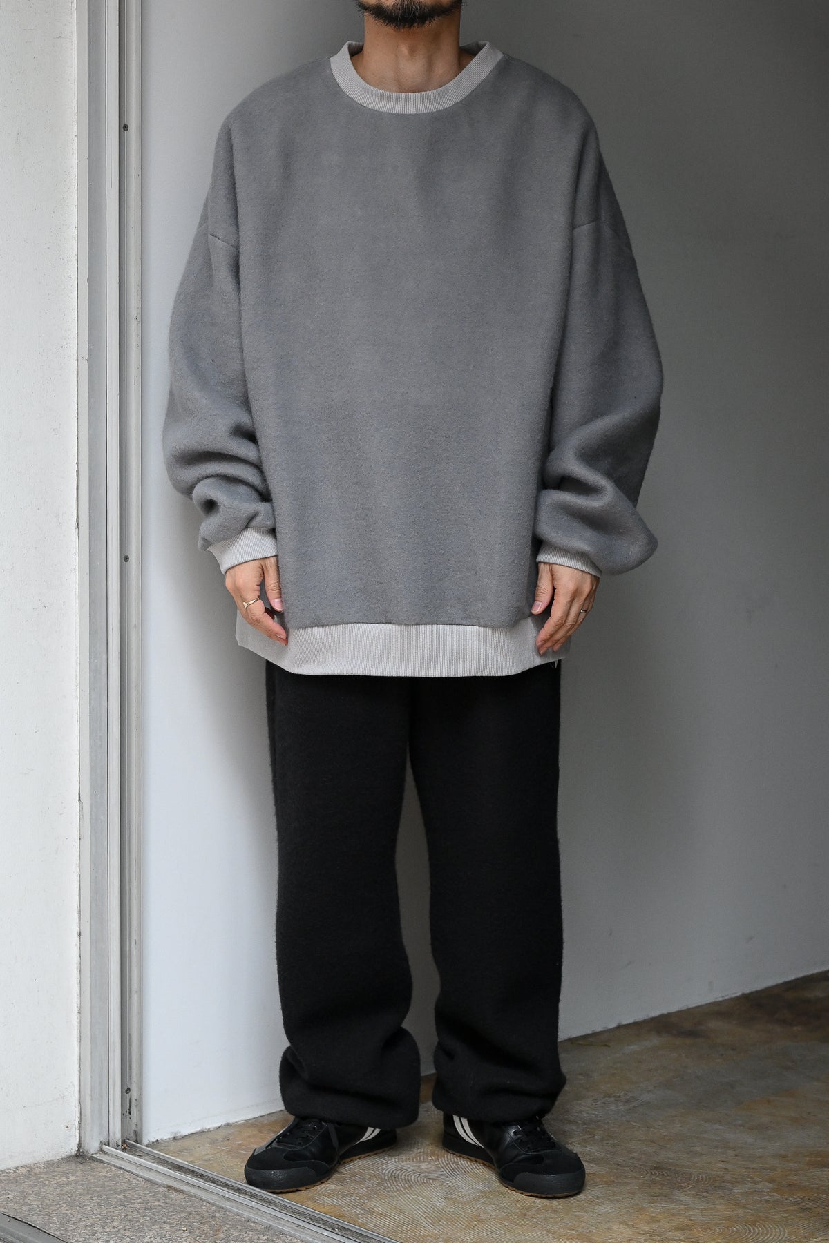 WHOWHAT / WOOL×COTTON 5X CUT-SEW -GRAY