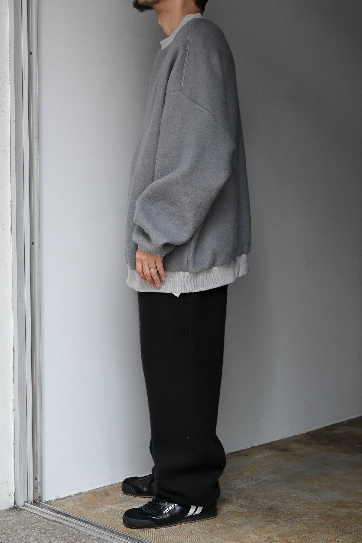 WHOWHAT / WOOL×COTTON 5X CUT-SEW -GRAY