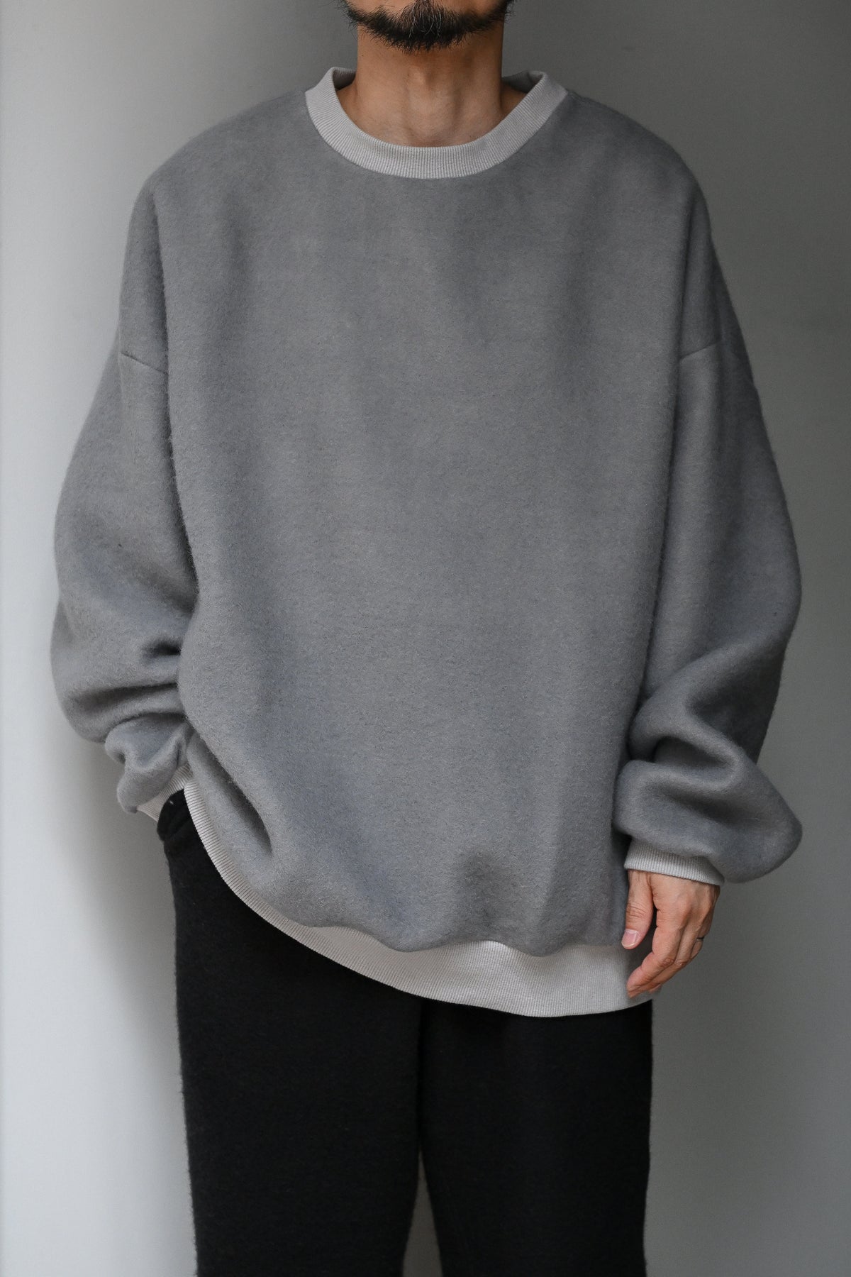 WHOWHAT / WOOL×COTTON 5X CUT-SEW -GRAY