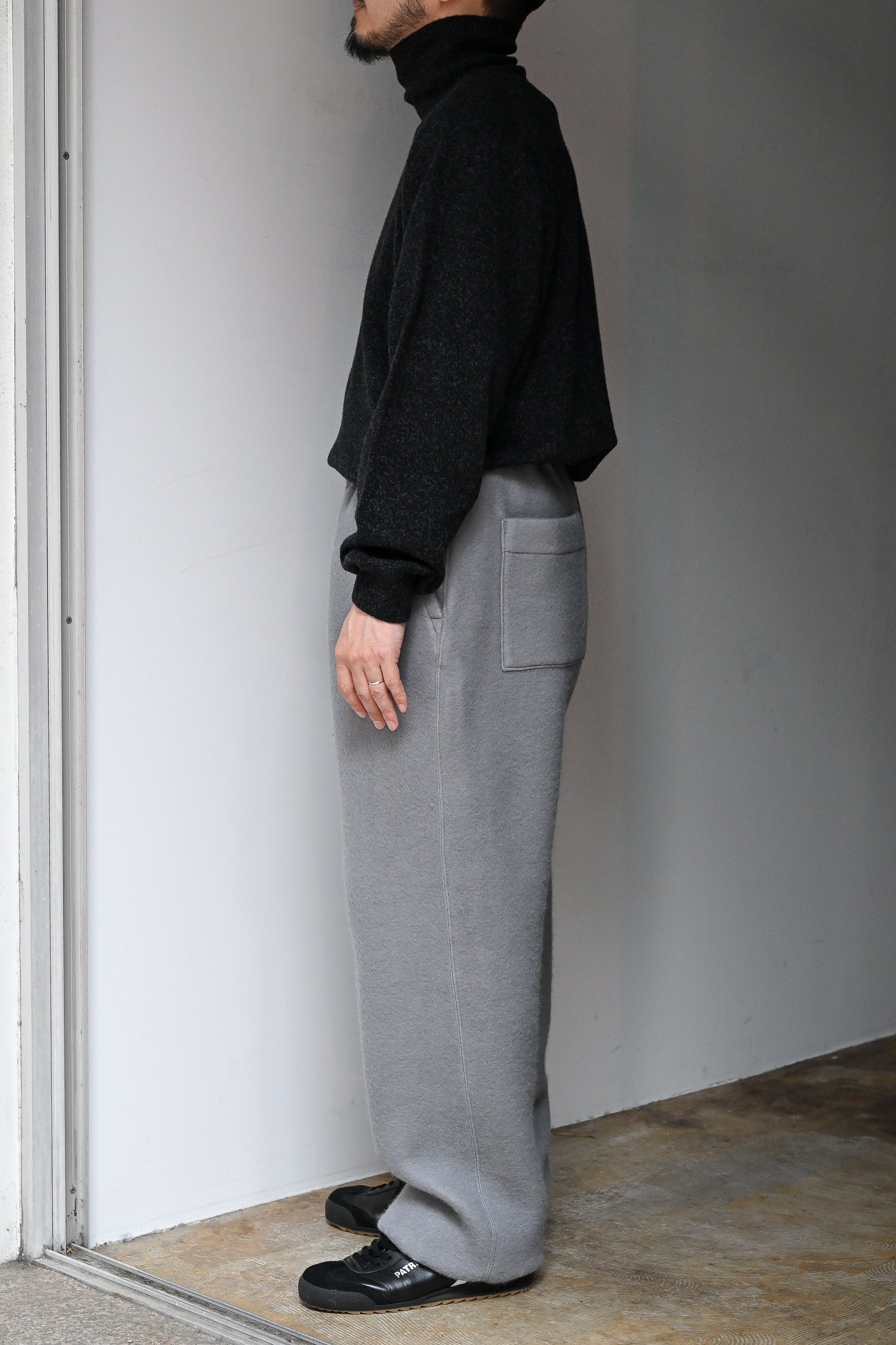 WHOWHAT / WOOL×COTTON SWEAT PANTS -GRAY