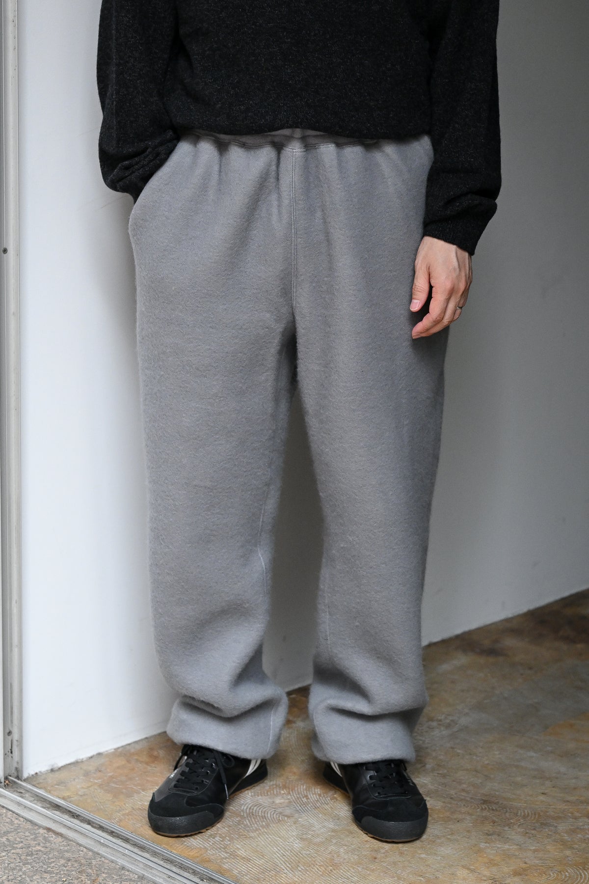 WHOWHAT / WOOL×COTTON SWEAT PANTS -GRAY