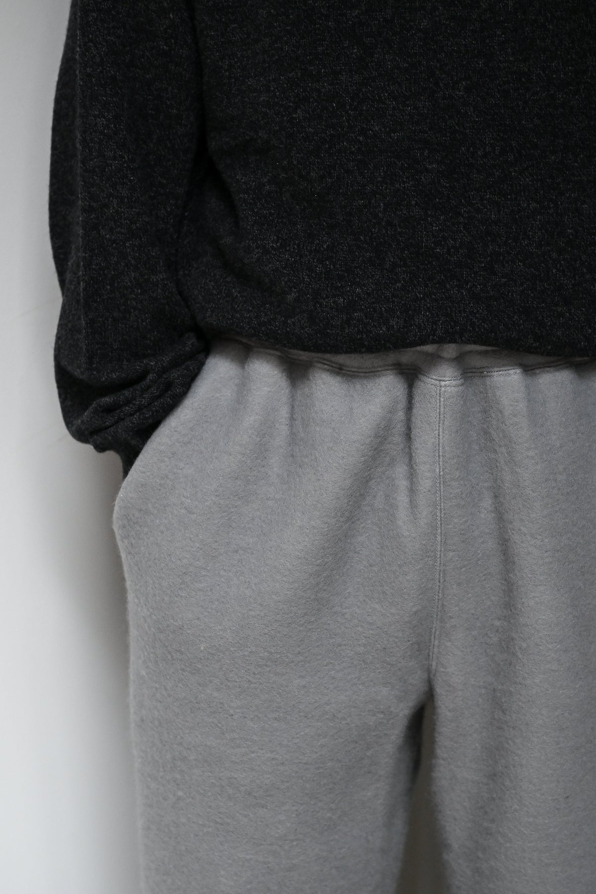 WHOWHAT / WOOL×COTTON SWEAT PANTS -GRAY