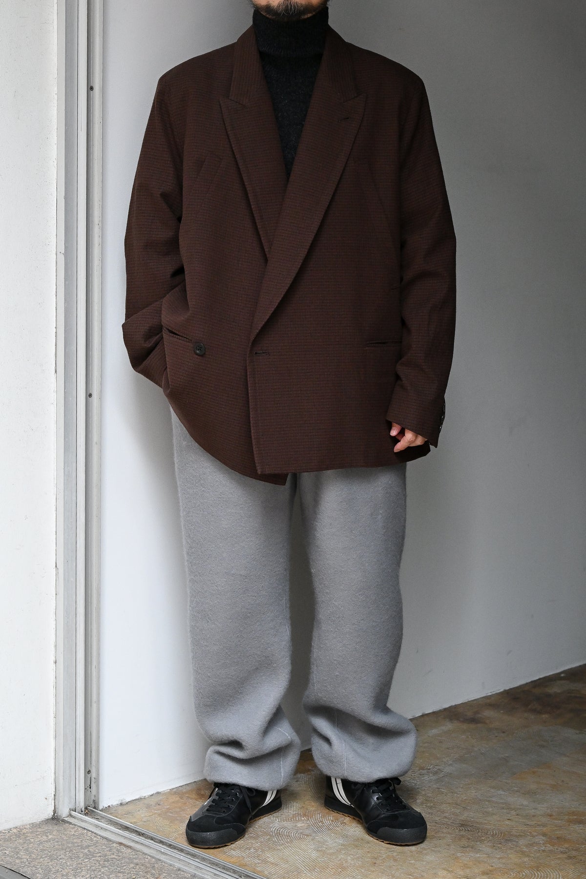 WHOWHAT / WOOL×COTTON SWEAT PANTS -GRAY