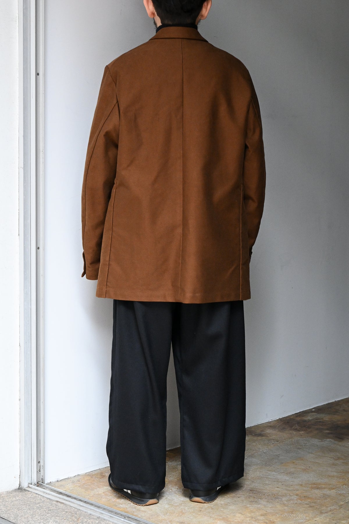 WHOWHAT / MOLE SKIN TAILORED JACKET -BROWN